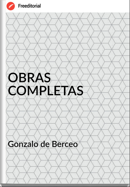  Gonzalo de Berceo  - OBRAS COMPLETAS